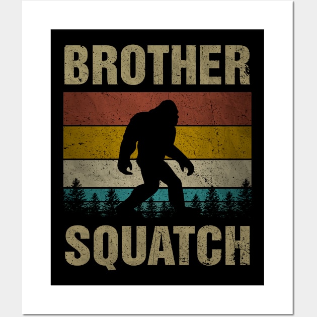 Brother Squatch Bigfoot Brother Sasquatch Yeti Family Matching Wall Art by snnt